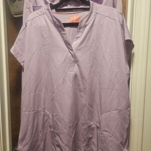 Soft Lavender Split-Neck Tunic Top by Alia